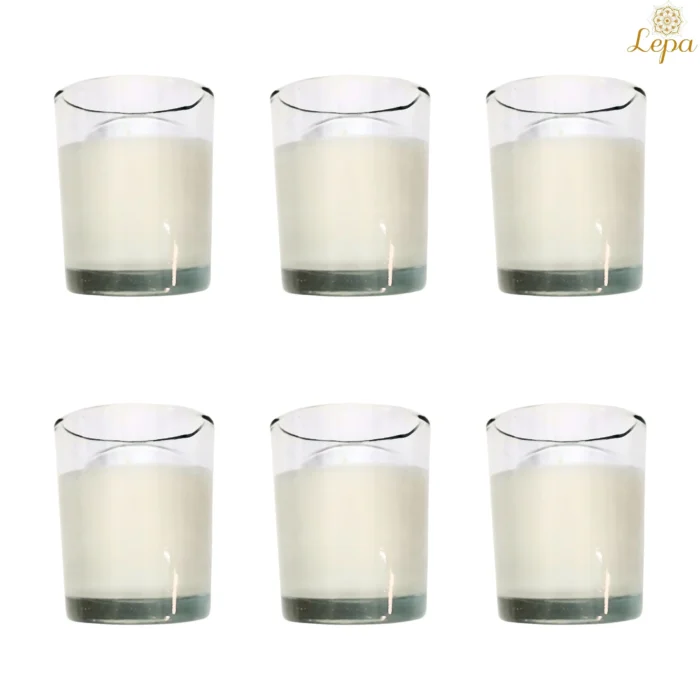 45 ml Unscented Paraffin Wax Glass Candles - Set of 6 - Image 6