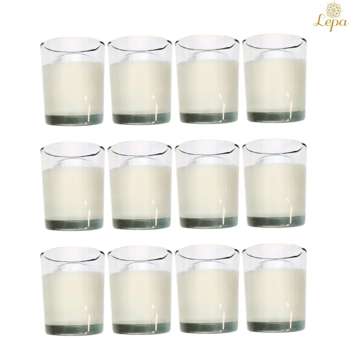 45 ml Unscented Paraffin Wax Glass Candles - 12-Piece Gift Set - Image 6