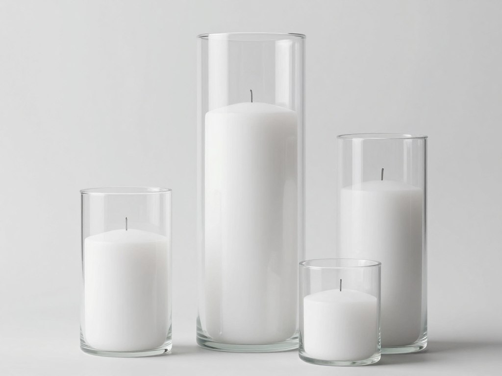 Minimalist pillar candles for events in clean modern setting Minimalist pillar candles for events in clean modern setting