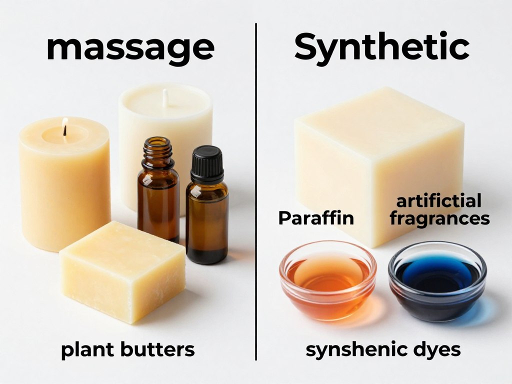 Natural vs synthetic ingredients comparison for massage candles