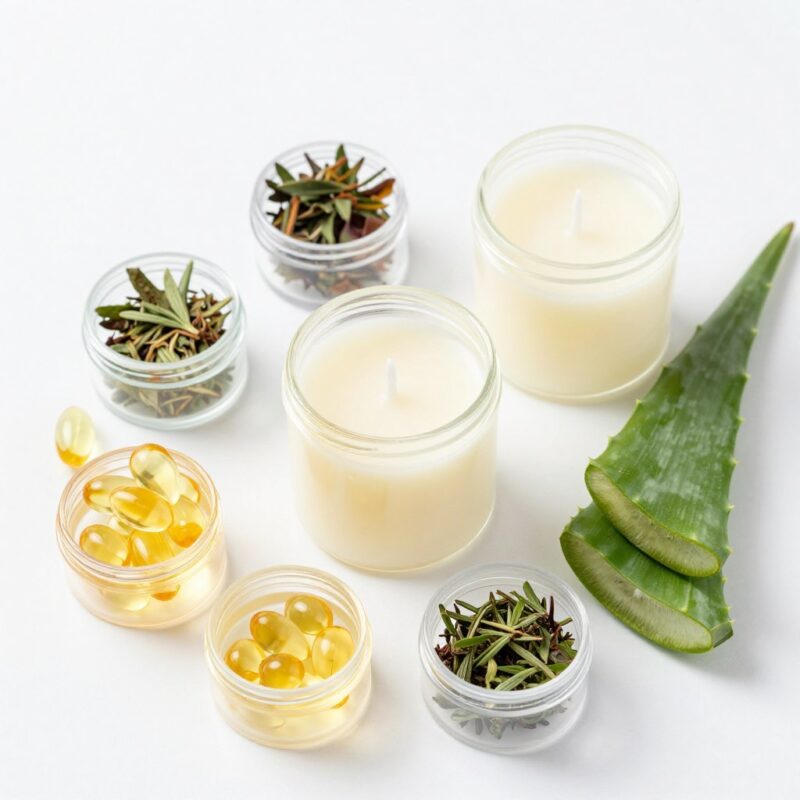Supplementary ingredients that enhance massage candles