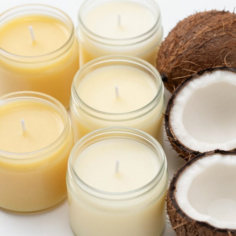 Various base oils and butters used in massage candles