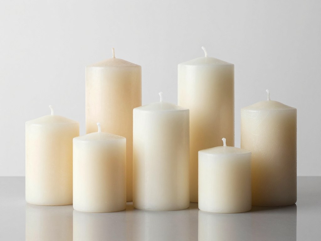 Versatile pillar candles for events in different heights creating visual interest Versatile pillar candles for events in different heights creating visual interest