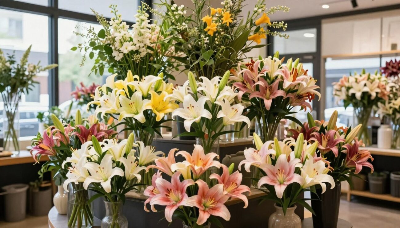 unique lily arrangements